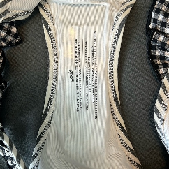 Aerie Swim Seersucker Black/White Striped Ruffle Bikini Bottom Size Small NWT - Picture 5 of 5